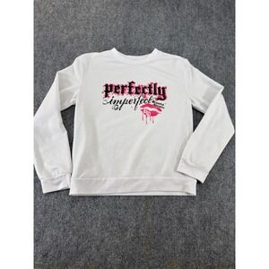 Beautiful Disaster Perfectly Imperfect Graphic Sweatshirt White Size S